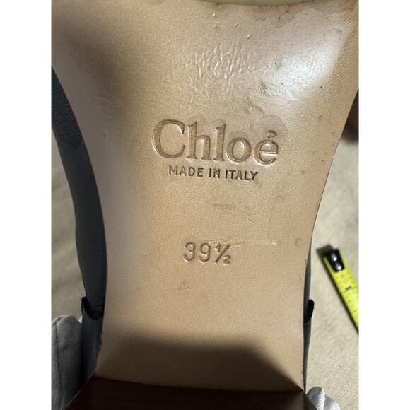 Chloé Ankle Boots Womens Size 39.5 Black Leather Chelsea Scalloped Made in Italy - Picture 12 of 15